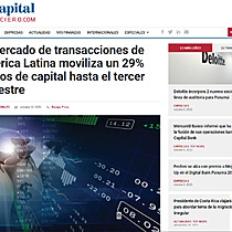 El mercado de transacciones de Amrica Latina moviliza un 29% menos de capital hasta el tercer trimestre